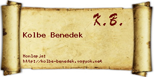 Kolbe Benedek névjegykártya